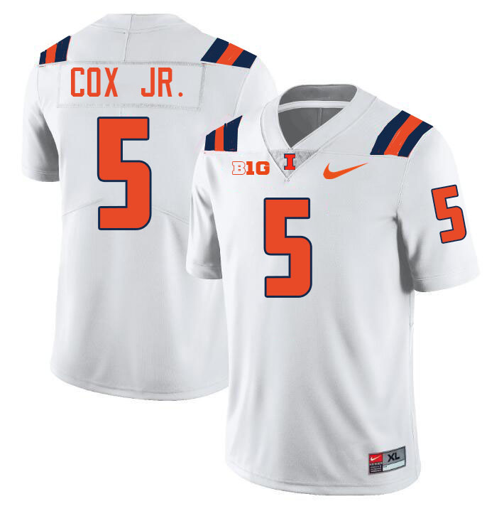 #5 Torrie Cox Jr. Illinois Fighting Illini Football Jersey,Uniforms-White #5 Torrie Cox Jr. Illinois Fighting Illini Football Jersey,Uniforms-White